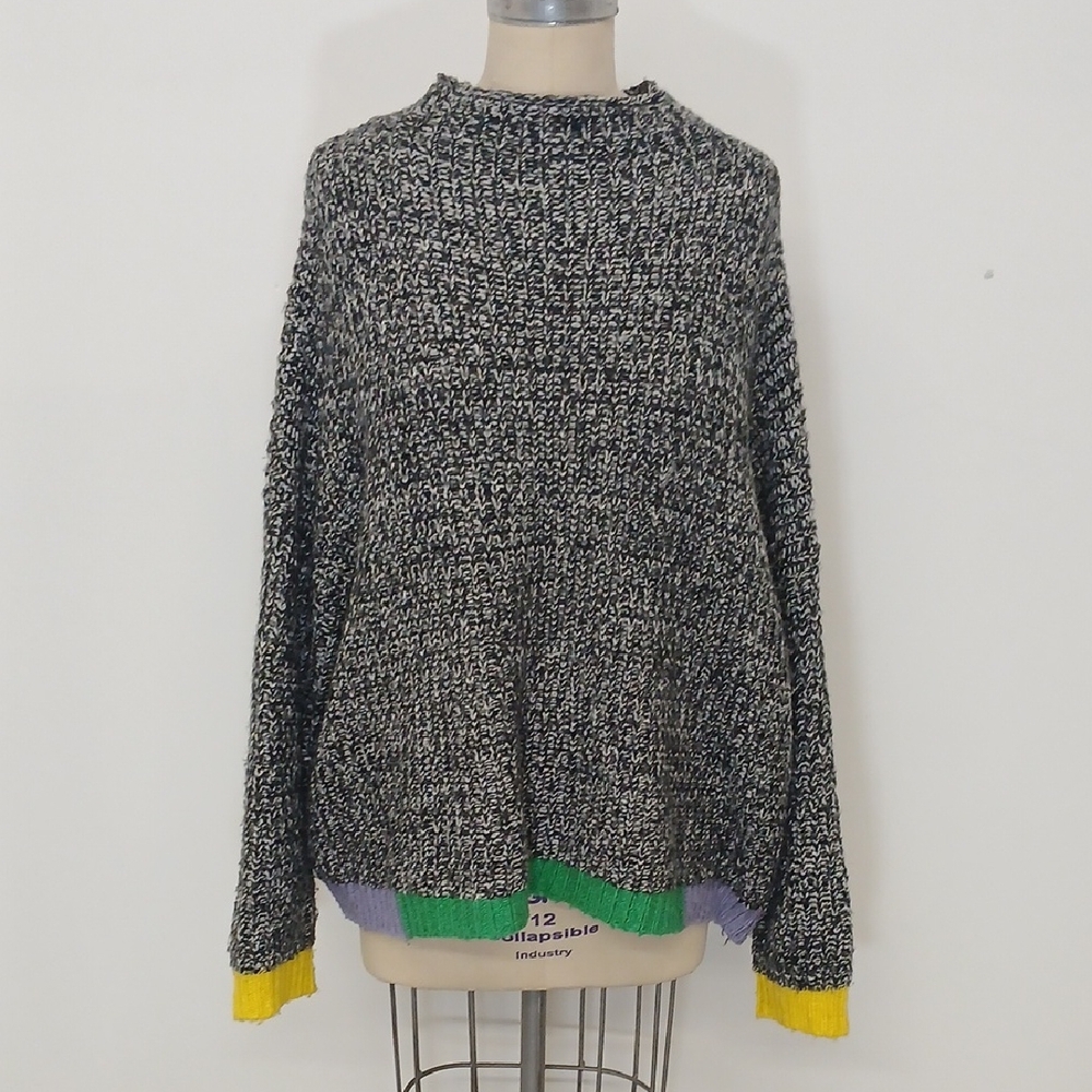 Collusion Oversized Color Block Knit Sweater Size 12